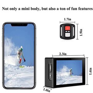 Action Camera 4K/20M /WiFi/ 4*Zoom/2.4 G Remote Control 2 * 1350mAh Battery Waterproof Camera Underwater 131FT/170 Degree Wide Angle Sports Camera and Multifunctional Accessories Package Action Camera