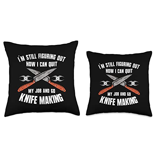 Knife Making Bladesmith Knives Forging Knife Making Bladesmith Knives Knifemaker Forging Throw Pillow, 16x16, Multicolor