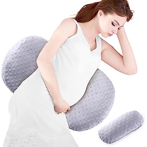 neexan Pregnancy Pillows for Sleeping-Pregnancy Wedge Pillows, Pregnancy Pillows Support for Pregnant Women Back, Legs, Belly, Wedge Pillow Pregnancy with Detachable & Adjustable Pillow Cover