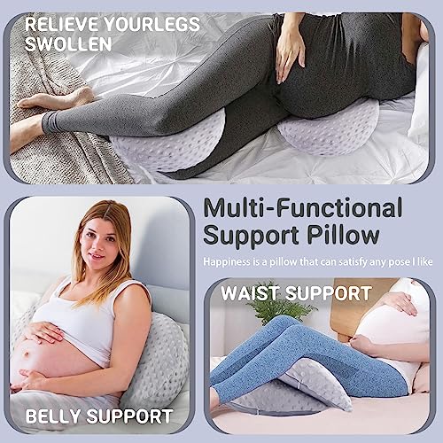 neexan Pregnancy Pillows for Sleeping-Pregnancy Wedge Pillows, Pregnancy Pillows Support for Pregnant Women Back, Legs, Belly, Wedge Pillow Pregnancy with Detachable & Adjustable Pillow Cover