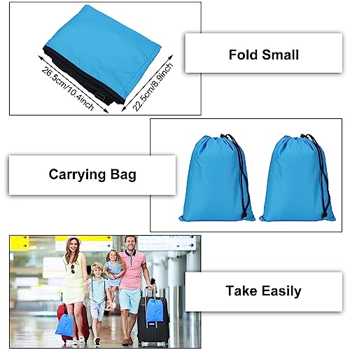 2 Pieces Baby Toddler Airplane Seat Extender Airplane Footrest Portable Kids Toddler Airplane Bed Foot Rest for Airplane Travel Baby Hammock Seat Cushion for Flight Flying Essentials, Black (Blue)