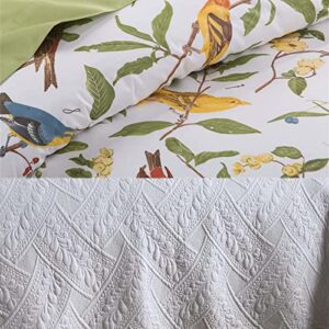 brandream 6-piece quilt bedding set king size 100% cotton birds rustic bed in a bag