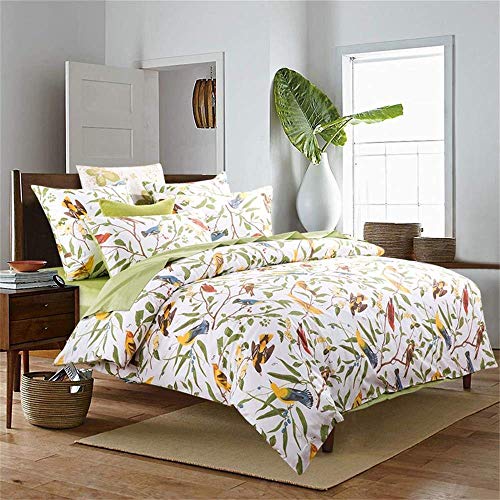 Brandream 6-Piece Quilt Bedding Set King Size 100% Cotton Birds Rustic Bed in A Bag