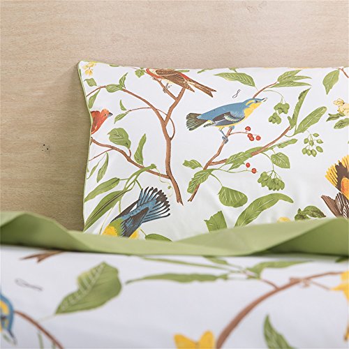 Brandream 6-Piece Quilt Bedding Set King Size 100% Cotton Birds Rustic Bed in A Bag