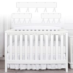 vjningu crib rail covers, wrapped rail cover 3 pcs (one set) anti-collision strip corner cover for teething bed guardrail cover furniture boys & girls for standard crib（white）