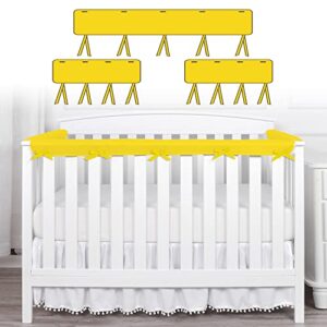 vjningu crib rail covers, wrapped rail cover 3 pcs (one set) anti-collision strip corner cover for teething bed guardrail cover furniture boys & girls for standard crib（yellow）