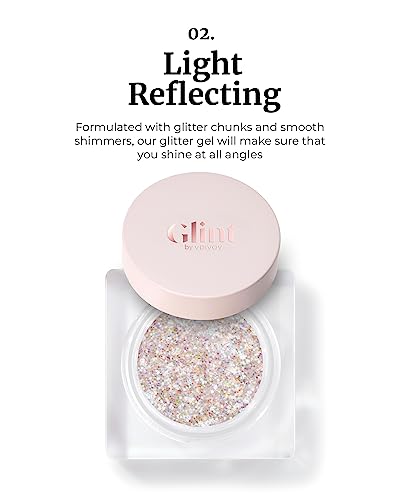 GLINT Glitter Gel, Frozen Opal (3.8g/0.13 oz) by LG Beauty - Multi-Use Body Makeup for Eyes, Cheeks, Body, and Hair. Rich Pigment, Long-Lasting Sparkle/Glitter for Party, Festival