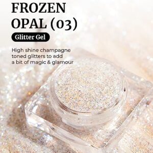 GLINT Glitter Gel, Frozen Opal (3.8g/0.13 oz) by LG Beauty - Multi-Use Body Makeup for Eyes, Cheeks, Body, and Hair. Rich Pigment, Long-Lasting Sparkle/Glitter for Party, Festival