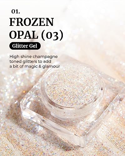 GLINT Glitter Gel, Frozen Opal (3.8g/0.13 oz) by LG Beauty - Multi-Use Body Makeup for Eyes, Cheeks, Body, and Hair. Rich Pigment, Long-Lasting Sparkle/Glitter for Party, Festival