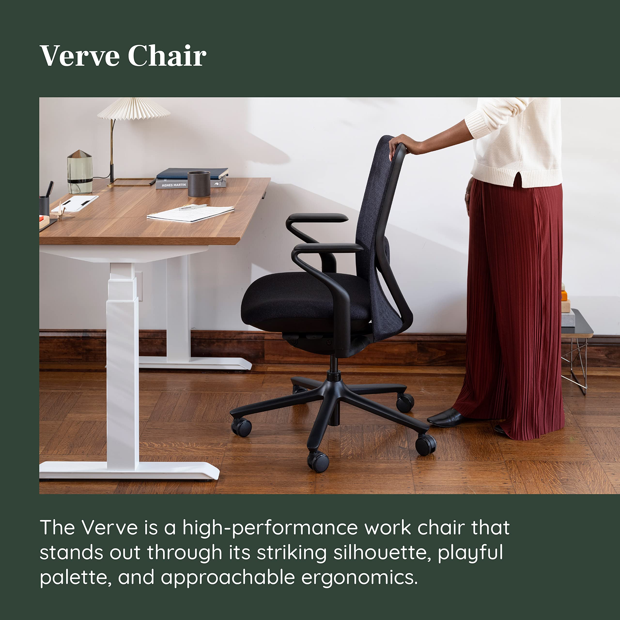 Branch Verve Chair - High Performance Executive Office Chair with Contoured Seat Back and Adjustable Lumbar Rest - High Density Foam Cushion with Aluminum Base - Up to 275 lbs - Galaxy