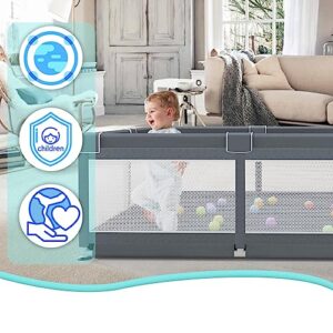 Baby Playpen 51" X 51", Playpen for Babies and Toddlers,Large Play Pen with Gate,LUTIKIANG Play Yard for Baby,Sturdy Safety Baby Fence with Soft Breathable Mesh,Small Baby Playard with Anti-Slip Base