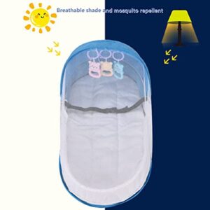 Ba Net Mosquito Mrisata Baby Travel Cot with Mosquito Net and Awning Portable Baby Cot Changing Bag Foldable Baby Cot with Mosquito Net Cuddly Nest Baby Cot (Gray)