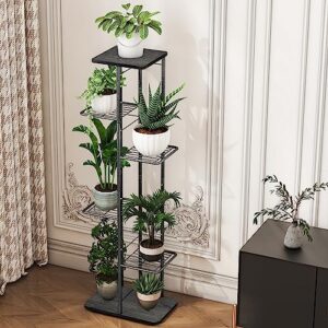 Simple Trending Metal Plant Stand 6-Tier 7 Potted for Indoor Ountdoor, Plant Shelf for Patio Garden Corner Balcony, Black