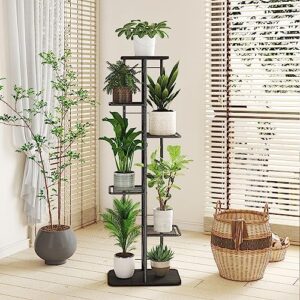 Simple Trending Metal Plant Stand 6-Tier 7 Potted for Indoor Ountdoor, Plant Shelf for Patio Garden Corner Balcony, Black