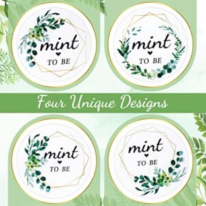 Colarr 500 Pieces Mint to Be Label Stickers Wedding Party Favors Sticker Labels 1 Inch Round Botanical Theme Wedding Stickers for Guests