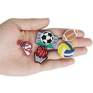 IOKUKI Croc Charms for Boys, 35 PCS Croc Charms for Teens, Basketball Football Soccer Volleyball Baseball Croc Charms, Video Game,Astronaut and Sports Croc Pins for Boys