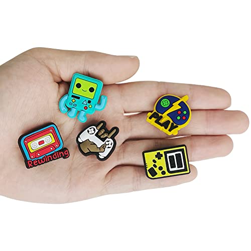IOKUKI Croc Charms for Boys, 35 PCS Croc Charms for Teens, Basketball Football Soccer Volleyball Baseball Croc Charms, Video Game,Astronaut and Sports Croc Pins for Boys