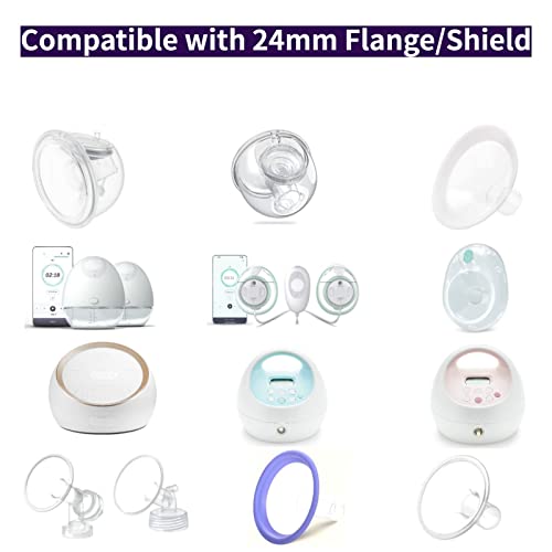 Flange Inserts 13/15/17/19/21mm 10PC,Compatible with Momcozy S12 Pro/S9 Pro/S12/S9 Wearable Breastpump Cup,for Medela/Spectra/Bellaaby/TSRETE 24mm Shields/Flanges,Reduce 24mm Tunnel Down to Other Size