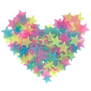glow in the dark stars, 200 count 3d glowing stars stickers for kids bedroom, luminous stars create a realistic starry sky,room decor,nursery wall decorations (mixed colors)