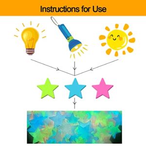 Glow in The Dark Stars, 200 Count 3D Glowing Stars Stickers for Kids Bedroom, Luminous Stars Create a Realistic Starry Sky,Room Decor,Nursery Wall Decorations (Mixed Colors)