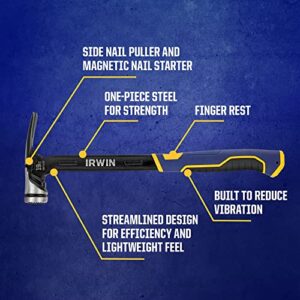 IRWIN Hammer, Max Strike, 19oz High Velocity Steel Hammer Milled Face (IWHT51019)