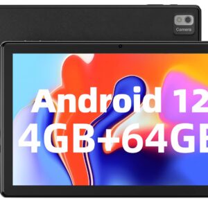 SGIN Tablet 10.1 Inch Android 12 Tablets, 4GB RAM 64GB ROM Tableta with Octa-core Processor(up to 2.0 GHz), FHD 1280x800, 2MP + 5MP Camera, Bluetooth 5.0, GPS, 6000mAh, Supports TF Card 256GB(Black)