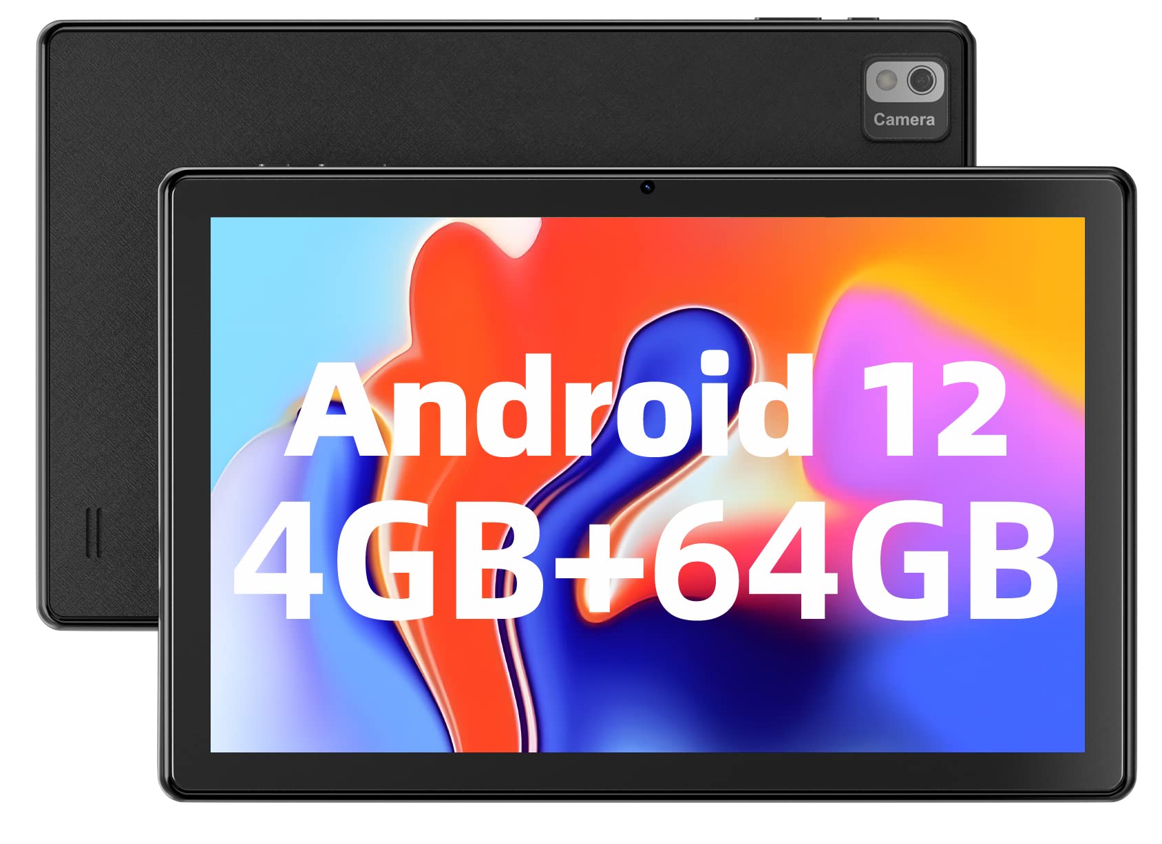 SGIN Tablet 10.1 Inch Android 12 Tablets, 4GB RAM 64GB ROM Tableta with Octa-core Processor(up to 2.0 GHz), FHD 1280x800, 2MP + 5MP Camera, Bluetooth 5.0, GPS, 6000mAh, Supports TF Card 256GB(Black)