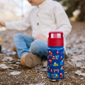 Simple Modern Baby Shark Kids Water Bottle with Straw Lid | Insulated Stainless Steel Reusable Tumbler for Toddlers, Boys | Summit Collection | 14oz, Baby Shark Friends