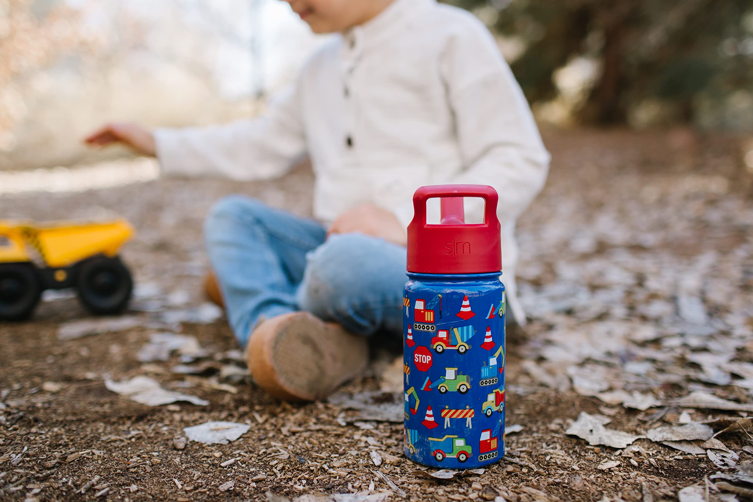 Simple Modern Baby Shark Kids Water Bottle with Straw Lid | Insulated Stainless Steel Reusable Tumbler for Toddlers, Boys | Summit Collection | 14oz, Baby Shark Friends