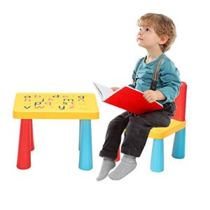 ochine kids table and chair set kids study table and chair set detachable toddler table and chair set plastic children activity table for reading, drawing, snack time, arts crafts, playroom, etc