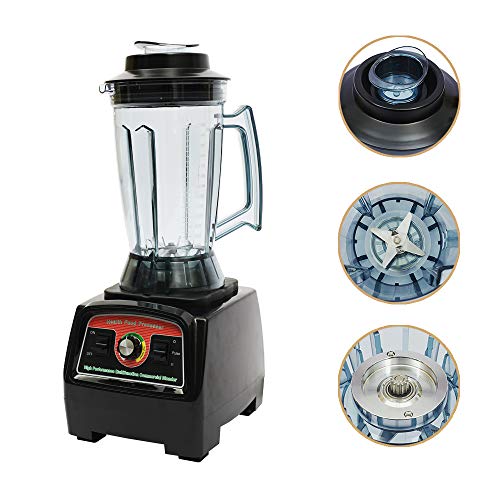 3.9L Commercial Blender Smoothie Maker Wet & Dry Universal Fruit Juicer Ice Crusher Shaved Ice Smoothie Machine 2800W Frozen Fruit Countertop Blender Heavy Duty Blender Milk Shaker Grains Processor