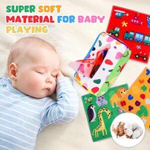 Baby Toys 6 to 12 Months - Baby Tissue Box Toy - Montessori Toys for 1 Year Old, Soft Stuffed High Contrast Crinkle Infant Sensory Toys, Boys&Girls Newborn Toys Kids Early Learning Toys Baby Gifts