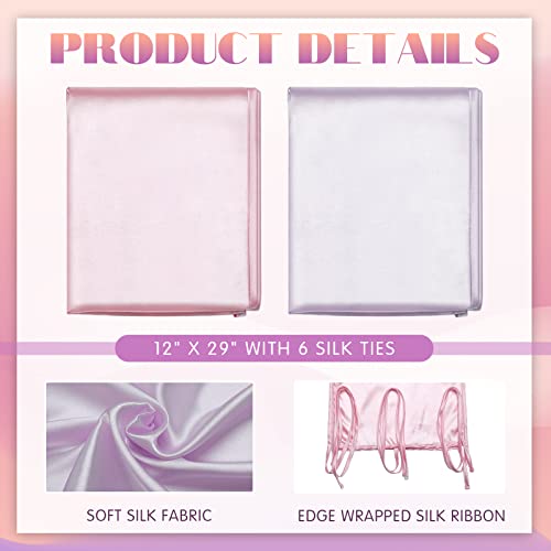 Hosuly 2 Pcs Satin Bassinet Sheet Baby Hair Soft Silk Feeling Sheet Baby Bassinet Sheets for Rectangle Cradle Bassinet Pad Mattress Boys and Girls Newborn and Infant (Pink and Purple)