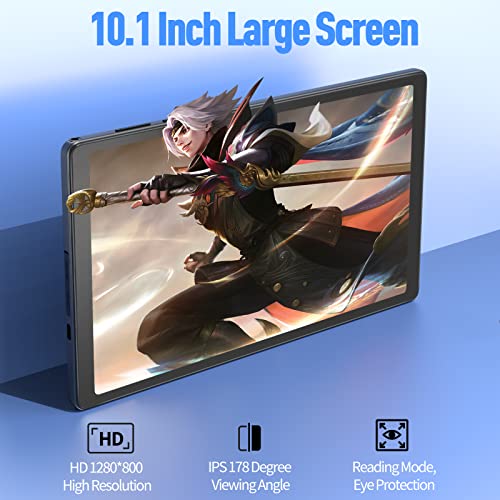 NEWISION Tablet 10 Inch,Android 12 Tablet with Case, Tablet PC with 2GB RAM 32GB ROM,1.6GHz Processor,6000mAh Battery,1280 * 800 IPS,Dual Speaker, Dual Cameras,Type C(Grey)