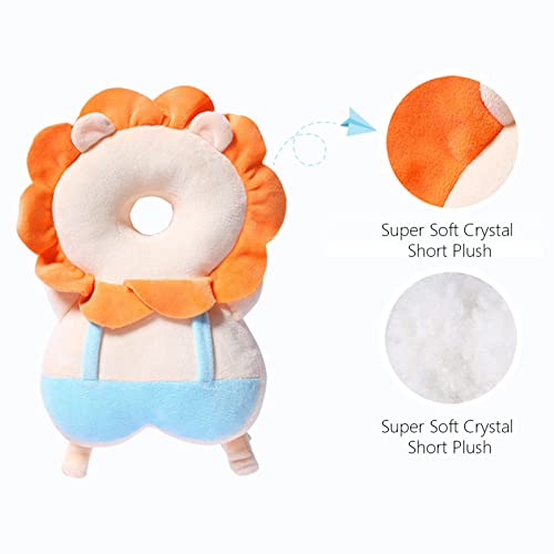 Toddler Baby Head Protection Cushion, Head Safety Protector Pad for Baby Toddler Walker, Adjustable Toddlers Head Safety Pad Cushion Backpack for Crawling and Walking (Little Lion)