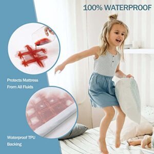 Waterproof Baby Crib Mattress Protector - 2 Pack Fitted Mattress Covers (5" to 9" Depth) - Breathable, Hypoallergenic, Skin-Friendly, Soft, Noiseless - Mattress Pad for Toddler Bed (52''x28'')