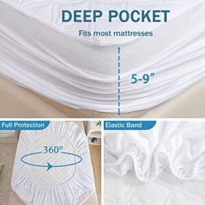 Waterproof Baby Crib Mattress Protector - 2 Pack Fitted Mattress Covers (5" to 9" Depth) - Breathable, Hypoallergenic, Skin-Friendly, Soft, Noiseless - Mattress Pad for Toddler Bed (52''x28'')