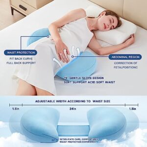 napz Pregnancy Pillows, Maternity Pillow Support for Backs, Hips, Legs, Belly, Pregnancy Must Haves, Soft Body Pillow for Pregnant Women and Baby with Detachable and Adjustable Pillow Cover (Blue)