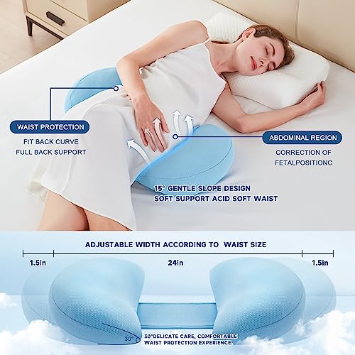 napz Pregnancy Pillows, Maternity Pillow Support for Backs, Hips, Legs, Belly, Pregnancy Must Haves, Soft Body Pillow for Pregnant Women and Baby with Detachable and Adjustable Pillow Cover (Blue)