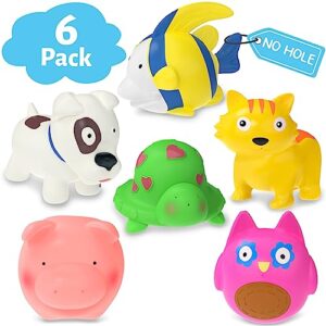 mold free animal baby bath toys for toddlers 1-3 / infants 6-12-18 months, toddler bath toys for 1 2 3 4 year old girls boys gifts, no hole bathtub toys, pool toys for toddlers age 1-2 (6 pcs)