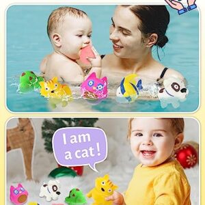 Mold Free Animal Baby Bath Toys for Toddlers 1-3 / Infants 6-12-18 Months, Toddler Bath Toys for 1 2 3 4 Year Old Girls Boys Gifts, No Hole Bathtub Toys, Pool Toys for Toddlers Age 1-2 (6 Pcs)