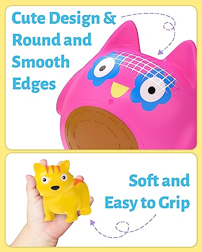 Mold Free Animal Baby Bath Toys for Toddlers 1-3 / Infants 6-12-18 Months, Toddler Bath Toys for 1 2 3 4 Year Old Girls Boys Gifts, No Hole Bathtub Toys, Pool Toys for Toddlers Age 1-2 (6 Pcs)