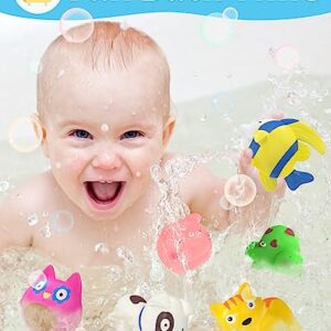 Mold Free Animal Baby Bath Toys for Toddlers 1-3 / Infants 6-12-18 Months, Toddler Bath Toys for 1 2 3 4 Year Old Girls Boys Gifts, No Hole Bathtub Toys, Pool Toys for Toddlers Age 1-2 (6 Pcs)