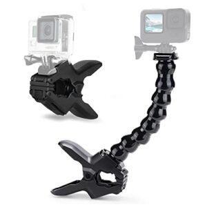 MBAFIT Jaw Flex Clamp Adjustable Gooseneck Mount for GoPro Hero 11 10 9 8 7 6 5, Session,DJI OSMO Action,SJCAM, Yi and Other Action Camera