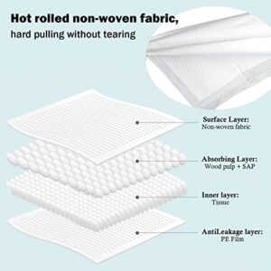 FORYEE Disposable Changing Pad Liners for Baby 17 x 13 Inches (100 Pack) Waterproof Underpads Soft Non-Woven Fabric Breathable Changing Pad for Changing Table - White