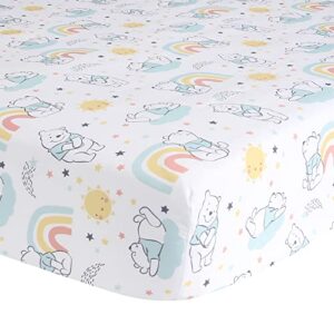 lambs & ivy disney baby cozy friends winnie the pooh white fitted crib sheet