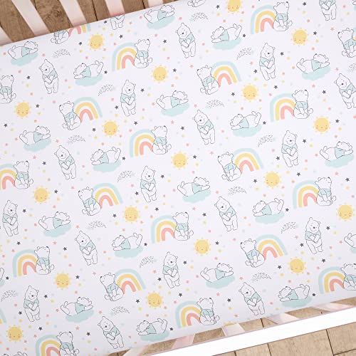 Lambs & Ivy Disney Baby Cozy Friends Winnie The Pooh White Fitted Crib Sheet