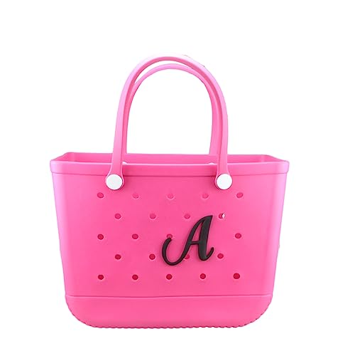 JinJing Charms Letter A for Bogg Bag Handbag Accessories Beach Tote Personalized DIY 3D Printed Decorative A-Z Alphabet Large Initials Letters Black