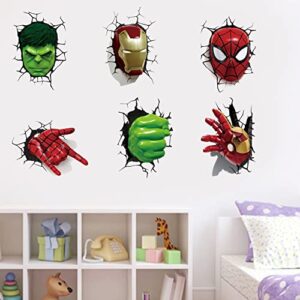apfr large superhero wall stickers boys wall decals peel and stick room decor stickers for boys bedroom living room playroom