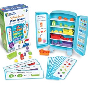 Learning Resources Sorting Snacks Mini Fridge ,51 Pieces, Ages 3+, Toddler Toys, Educational Toys, Snack Toys,Plastic Food Toys,Kids Kitchen Accessories